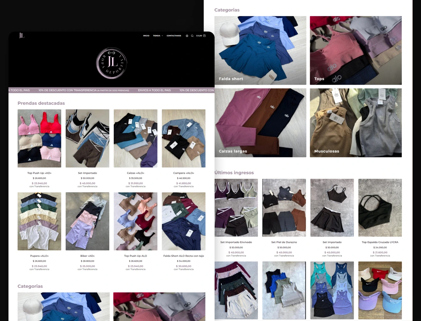 imagenes de muestra de la tienda online 'coketas'